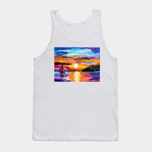 Sailing at sunset Tank Top